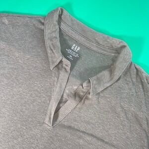 GAP Women's XXL Linen Blend Tee Olive Green Short Sleeve‎ Collared Top